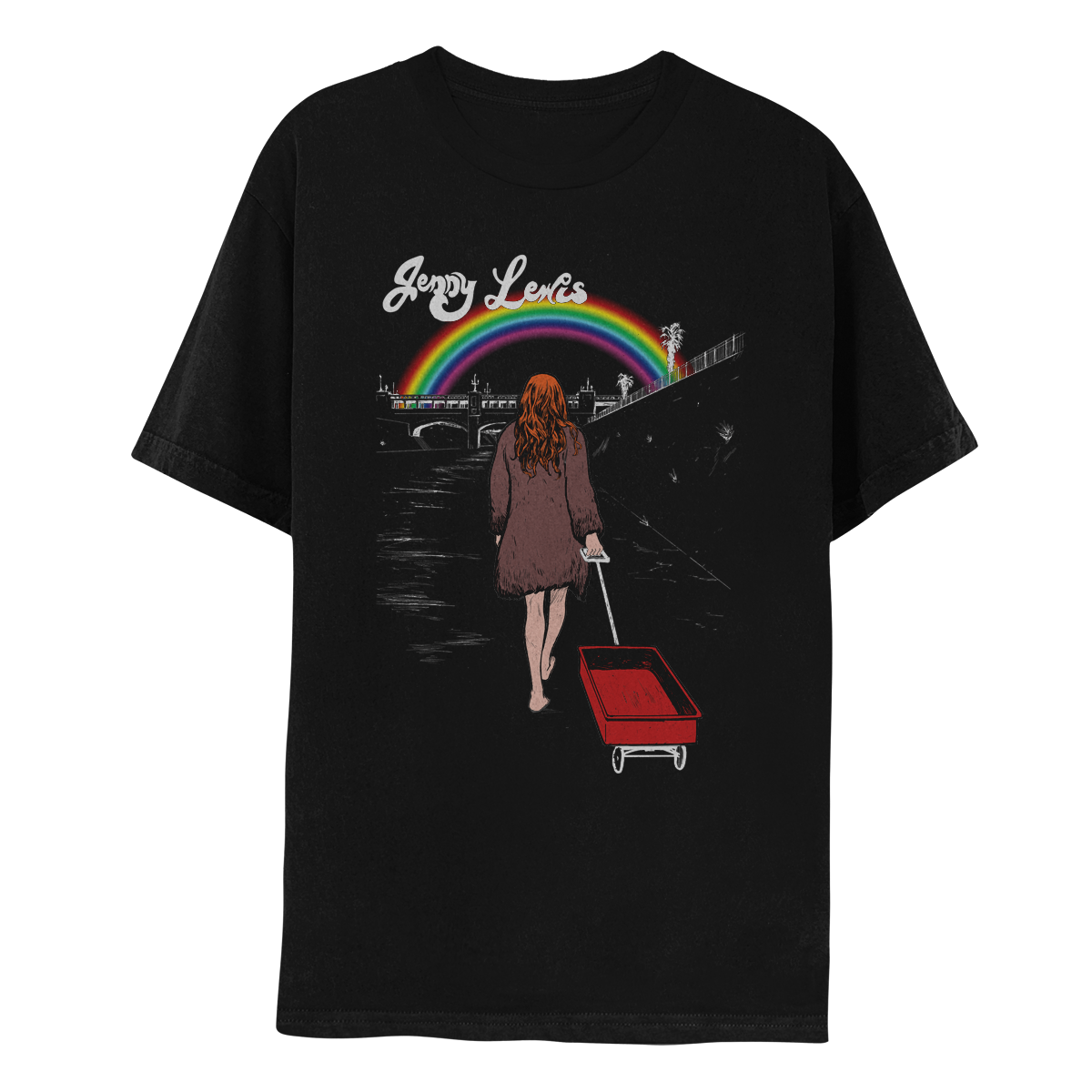 Rabbit Fur Coat Tee - Black