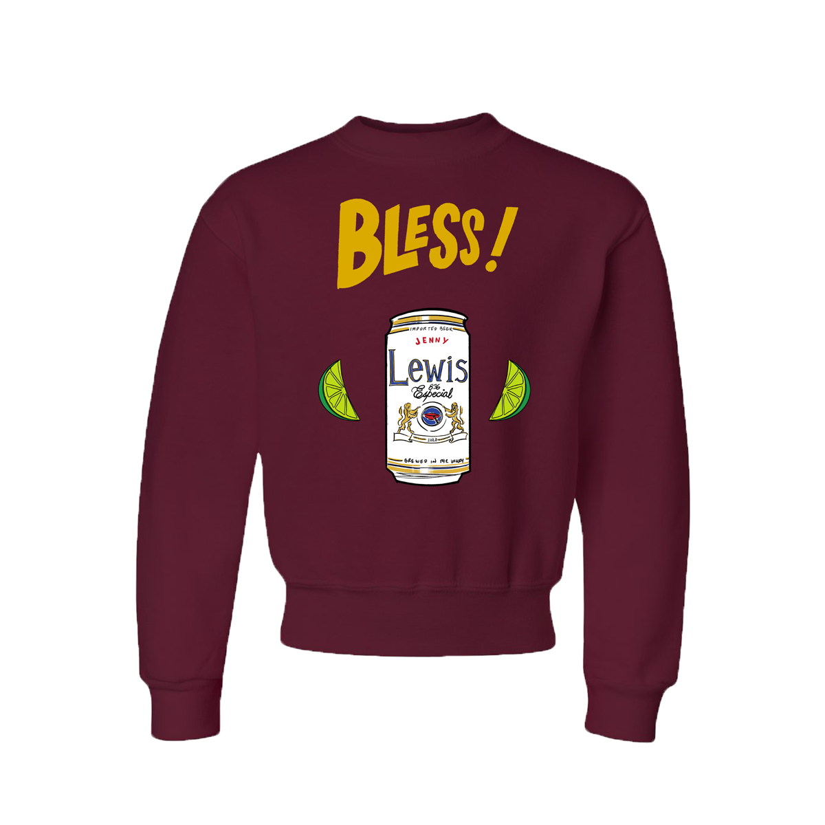 Bless! Crewneck - Maroon – Jenny Lewis Store Bless! Crewneck - Maroon – Jenny Lewis Store